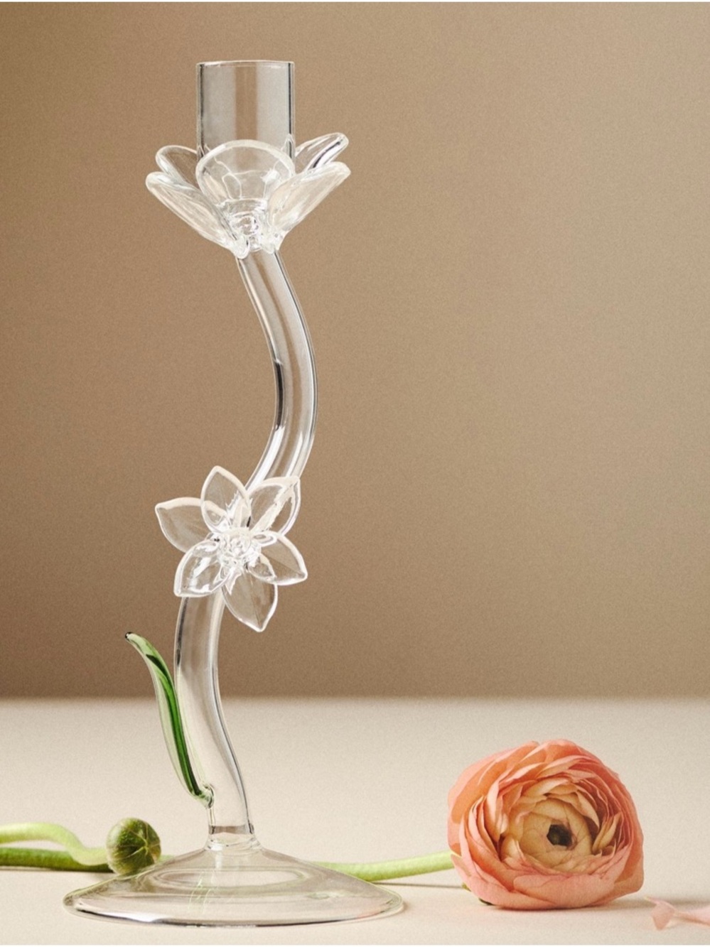 Anthropologie Ivie Glass Candle Holder Large